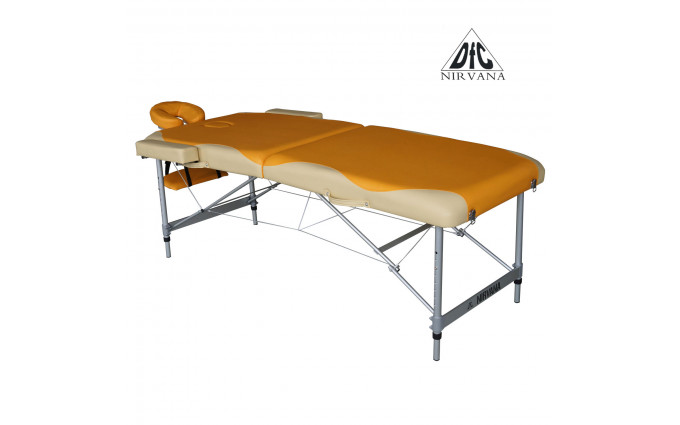 Массажный стол Dfc Nirvana, Elegant Premium, 192cm*75cm*6cm, алюм. ножки, цвет оранж./беж. (orange/beige)